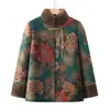 Abrigo de algodón para mujeres de mediana edad y mayores, chaqueta de algodón tradicional estilo chino para abuelas, forrada de polar y engrosada, abrigo festivo y cálido para madres, abrigo de algodón para mujeres mayores