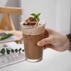 Vaso Americano de Vidrio Simple Acampanado Resistente al Calor para Café Helado Restaurante Taza para Té con Leche Transparente Taza para Leche Vaso para Cerveza Vaso para Agua