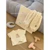 Conjunto de verano para bebé: conjunto de camiseta de manga corta con oso y pantalones de linterna infantiles de dibujos animados, holgados y ligeros