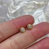Carjia colar clássico de diamante único grosso banhado a ouro 18K colar de um diamante UFO corrente de clavícula de bolha de versão alta para mulheres