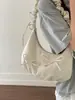 Bolsa Feminina de Chiffon Estilo Ins Verão Nova, Bolsa Transversal Elegante de Cordão com Alça de Ombro de Grande Capacidade, Bolsa de Ombro Versátil Plissada