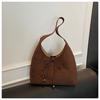 Bolso de Cuero Gamuzado Transfronterizo para Mujer, Gran Capacidad, Nuevo 2026 Otoño e Invierno Casual Hombro Axila, Bolso de Viaje Tipo Bollo