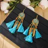 Pendientes Largos con Borlas Estilo Étnico al por Mayor para Mujer, Pendientes Versátiles de Personalidad Moda Retro de Yunnan Tendencia Envío Directo
