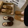 Sandálias Birkenstock de Solado Grosso Femininas para Uso Externo 2026 Novo Outono/Inverno Chinelos de Algodão com Forro de Veludo e Pelo Birkenstock de Calçar Meio Abertos Fechados