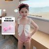 Traje de baño de una pieza para niños, lindo estilo coreano con volantes para niñas, trajes de baño de aguas termales para niños de tamaño pequeño y mediano, venta al por mayor