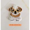 Adesivo de Bordado Fofo Desenho Animado Cachorro Adesivo de Tecido Bordado para Computador Decoração de Buraco de Reparo de Roupas DIY Adesivo de Patche Cachorrinho