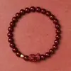 Pulsera Pixiu de Arena Morada de Cinabrio Mineral Crudo Natural para el Año de Nacimiento, Pulsera de Pareja para Mujeres, Regalo para Novio/Novia