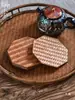 Porta-copos de Bambu Lacados à Mão Estilo Zen, Tapetes de Rattan Japonês, Tapetes Isolantes, Porta-xícaras de Chá, Tapetes de Chá, Tapetes Poligonais Retrô