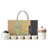 Conjunto de chá de viagem, portátil, dourado, bambu, porcelana branca, bule de chá antigo, presente com logotipo impresso