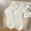 Calcetines Primavera y Verano para Mujer Ligeros Transpirables Cortos Reductores de Edad Adelgazantes Estilo Ballet Calcetines de Encaje Malla Fina Calcetines de Caña Media para Mujer