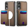 Funda para Teléfono Móvil con Soporte para Tarjeta Magnética Adecuada para Samsung S25 Galaxy A17 Anti-Caídas Dos en Uno Base Magnética Inferior Cubierta Protectora