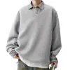 Sudadera Popular de Dos Piezas Falsas de Talla Grande Europea Transfronteriza para Hombres y Mujeres Camisa Polo Empalmada a Cuadros Cuello de Solapa Manga Larga Venta al por Mayor de Fábrica