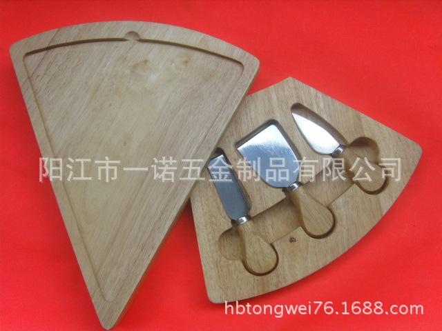 F-008M三角形套装芝士刀铲奶油刀奶酪刀橡木芝士盒25X2