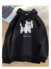 Sudadera con Capucha de Gatito para Hombre Otoño e Invierno Retro Americano Peso Pesado Chaqueta de Pareja Oversize Marca de Moda Ropa Interior