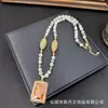 Collar Colgante Cadena de Suéter con Piedra Bruta Incrustada de Sultanita Estilo Nuevo, Versátil y Elegante, Joyería de Piedra de Lujo Ligero al por Mayor