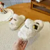 Pantuflas de Felpa de Comercio Exterior para Mujer, Calzado de Exterior, Nuevo Estilo Primavera y Otoño, Celebridad de Internet, Muy Calientes, Modernas, Verano, Suela Gruesa, Antideslizantes, Cálidas, Pantuflas de Algodón para Mujer