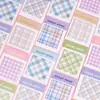 Notas Adhesivas Cuadriculadas Lindas y Frescas para Niñas, Pegatinas para Decoración de Diarios DIY, Notas de Recado Portátiles
