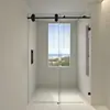 Suministro exclusivo transfronterizo: Mampara de Ducha Recta sin Marco Puerta Corredera de Cristal Puerta de Baño Vidrio Templado al por Mayor