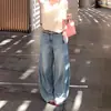 2026 Nuevos Jeans Retro Americanos Sueltos de Pierna Ancha de Tiro Alto Pantalones Largos Fluidos de Longitud hasta el Suelo Estilo Casual Perezoso Pantalones Largos