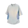Camiseta de manga corta con cuello redondo y bloques de color para deportes al aire libre para hombre, nuevo modelo de verano, secado rápido, transpirable, sensación fresca, top casual para correr