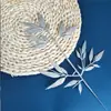 Ventas Directas de Fábrica de Hojas Doradas con Purpurina Navideña, Decoraciones Festivas, Hojas Artificiales, Plantas Simuladas, Ramas con Purpurina, Suministros para Mejorar el Ambiente