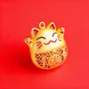 Pingente Chaveiro de Liga Vazado de Gato Estilo Chinês Acessório de Metal Ornamento Sofisticado Decoração para Presente