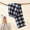 Calça de Casa Casual de Algodão Puro Xadrez Escovado para Casais, Primavera, Outono e Verão, Fina, Casual, Efeito Emagrecedor, Calça Reta que Pode Ser Usada Fora