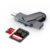 Leitor de Cartão Multifuncional USB 3.0 de Alta Velocidade para Celular, Computador, Câmera, Leitura Simultânea de Dois Cartões SD/TF