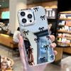 Capa de Celular Espelhada Galvanizada com Laço Fofo Adequada para iPhone 16E Apple 17 Capa de Celular Espelho de Maquiagem para Meninas