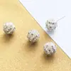 6 Bolas Vazadas Bordadas de Liga com Zircônia Incrustada Ornamentos Redondos Pulseira de Fio de Ágata Cristal DIY Joias Atacado