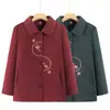 Ropa de primavera y otoño para mujeres de mediana edad y mayores, abrigo bordado para abuela, nueva moda femenina 2026, ropa para personas mayores de 70 años, top grueso vintage