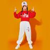 Ropa de rendimiento de porristas para niños, ropa de rendimiento deportivo para estudiantes de primaria y secundaria, jardín de infantes, me encanta el otoño de manga larga rojo chino