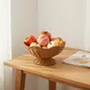 Cesta de Frutas Estilo Japonés de Mimbre Imitación Amazon, Bandeja de Snacks de Fruta Deshidratada, Cesta Tejida de Almacenamiento para Cocina, Cesta Creativa