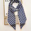 Bufanda de Seda Diagonal Estilo Nuevo Otoño 2026 Versión Coreana Estampada Versátil Bufanda para Cuello Correa para Bolso Diadema Larga para Mujeres
