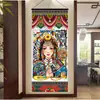 Tíbet Thangka Estatua de Buda Tela Colgante Tela de Pared Tela de Fondo Sala de Estar Pasillo Tapicería de Tela Decoración de Pared Pintura Colgante de Ópera del Tíbet