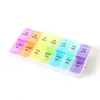 Pastillero Portátil Doble Fila 14 Compartimentos Caja de Empaque para Pastillas Hogareño a Prueba de Humedad Compartimento de Clasificación Pastillero Portátil Caja de Almacenamiento Venta al por Mayor