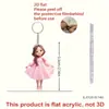 Chaveiro Pingente Anel Menina Saia Rosa Plana 2D Novo Material Acrílico Transfronteiriço