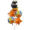 Nuevo Halloween Pieza de Cinco Cabeza de Calabaza Fantasma Gato Negro Globo de Película de Aluminio Venta al por Mayor Fiesta Decoración de Fiesta