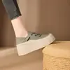 Zapatos casuales de mujer con suela blanda, nueva colección otoño 2026, mocasines deportivos retro versátiles de suela gruesa