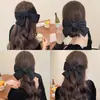 Tocado de Lazo Grande de Satén Negro Pinza para el Cabello para Mujer 2024 Nuevo Clip para la Parte Posterior de la Cabeza Accesorios para el Cabello Otoño e Invierno Tarjetas para el Cabello de Celebridad Cibernética