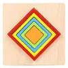 Tablero Cognitivo de Forma Geométrica Arcoíris al por Mayor Bloques de Construcción Tridimensionales de Madera para Niños Rompecabezas Rompecabezas Juguetes