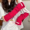 Guantes Largos de Medio Dedo para Mujer Otoño e Invierno Manga Apilada para Brazo de Chica Coreana Guantes Cálidos de Lana Tejida con Dedos Expuestos