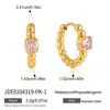 Wanxing Ouro 18K Aço Inoxidável Redondo Zircônia Brincos Nicho Transfronteiriço Ins Personalizado Joias Brincos Aço Inoxidável