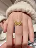 Anel Borboleta de Filigrana Antigo Chinês Feito à Mão Banhado a Ouro Cobre Puro Design de Nicho Mori Anel de Luxo Leve de Alta Qualidade