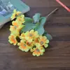 15 Ramas Artificiales de Flor de Cerezo con Hojas Verdes, Ramas Cortas para Arreglo en Jarrón de Mesa de Sala de Estar, Decoración de Escritorio, Rama de Flor para Decoración del Hogar