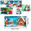 Tarjetas de Felicitación Navideñas Populares Transfronterizas Multiserie Hechas a Mano con Diamantes Juego de 9 Piezas con Sobres Pegatina de Diamante Dibujos Animados Juego de 6 Piezas