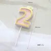 Tarjeta decorativa con lentejuelas huecas para hornear pasteles, arcoíris, cumpleaños, digital, para bebé de un año, fiesta, pastel, tarjeta para vestir