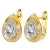 Desejo venda quente estilo coreano moda simples fivela de orelha brincos de luxo cristal zircão gota d'água diamante all-match fivela de orelha de diamante completo