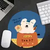 Alfombrilla de Ratón Redonda Azul Klein de Cachorro de Dibujos Animados para Niñas, Mini Alfombrilla de Escritorio Antideslizante para Computadora de Oficina