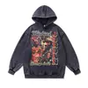 Sudadera con capucha retro lavada y desgastada transfronteriza, estilo High Street, talla grande, holgada, peso pesado, chaqueta Vintage 480G